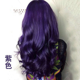 韩国正品头发打蜡抛光护理酸性黑紫色酒红色染发膏剂紫罗兰纯植物
