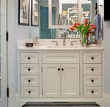 简欧浴室柜组合橡木实木大理石美式落地卫浴柜洗手台卫生间洗脸盆