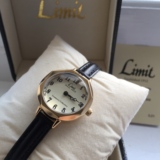 英国正品代购Limit 女士手表百年纪念款镀金复古八边形真皮
