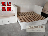 现货宜家实木家具汉尼斯推拉1.5米坐卧两用沙发床多功能储物定制