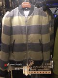 正品代购Burberry/巴宝莉2015新款男装 羊毛条纹夹克外套39841851