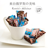 进口俄罗斯巧克力牛奶花生夹心士力架糖果 特产食品零食250g