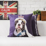 动物明星女王紫色毛绒创意可爱卡通狗狗抱枕沙发靠垫靠枕生日礼物