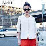 AmiiV领外套暗扣大码短款纯色宽松通勤女装短外套旗舰店正品牌