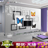 电视背景墙壁纸无缝整张大型壁画沙发卧室3D立体现代欧式简约蝴蝶