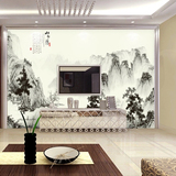 中式山水情水墨墙纸壁画大型无缝墙布客厅电视背景墙壁纸粘贴古典