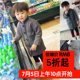 2015冬季新款儿童中式立领复古中国风夹棉上衣男女童长款外套棉衣