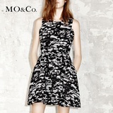 MO&Co.a字裙连衣裙2015秋挺括肌理荷花边无袖短裙MA153SKT47moco
