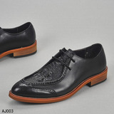 正品品牌 卡淇尔AJ003 鳄鱼纹压花牛皮皮鞋 时尚韩版商务正装男鞋