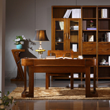 胡桃木家具纯实木书桌现代中式高档书房家具写字桌办公桌电脑桌