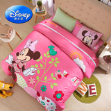 迪士尼正品 全棉活性印花欧式三件套床单式 儿童卡通三件套1.2米