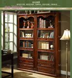 美式实木书柜书橱自由组合储物展示柜陈列收纳柜书房家具外贸原单