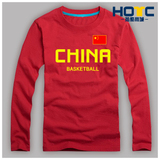 中国男篮 国家队 篮球服国旗 china 长袖T恤 休闲运动 文化t恤衫