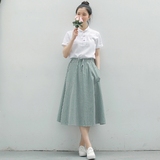 套装夏装女装a字a型两件套裙子韩国学生中长款夏季18韩版24周岁25