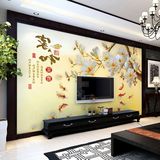 家和富贵大型壁画环保无缝壁纸电视背景墙纸3D立体无纺布中式墙布