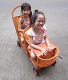 夏季双胞胎藤椅车万向轮前后坐儿童仿藤推车婴儿藤椅宝宝双人推车