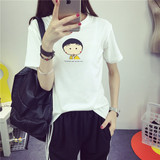 夏季新款韩版卡通印花小丸子可爱时尚学生体恤大码休闲短袖T恤女