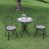欧式铁艺阳台庭院户外室外咖啡厅休闲桌椅组合三件套装桌子小茶几