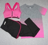 瑜伽服套装春秋假两件跑步运动外套女速干长袖健身服三件套装
