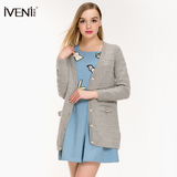 IVENI/依维妮2016春新款欧美女装时尚宽松显瘦开衫针织衫外套2155