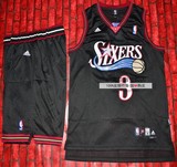 官网代购专柜正品 刺绣篮球服费城76人队3号 艾弗森球衣 黑色套装
