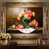 酒柜客厅玄关餐厅美式欧式手绘油画葡萄酒水果花卉装饰画壁画挂画