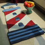 地中海蓝色儿童卡通地毯客厅茶几沙发 卧室床边玄关手工地毯定制