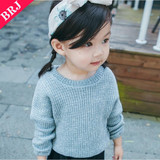 韩版春秋宝宝毛衣圆领1-3岁女童针织套头衫小童婴儿百搭长袖4