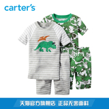 Carter's4件套装混色上衣短裤居家服紧身恐龙男幼儿童装341G084
