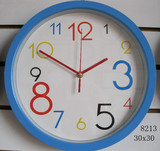 12寸静音圆形家用客厅挂钟创意儿童挂表客厅石英钟时尚现代钟表