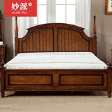美式全实木床欧式白色双人床储物高箱床1.8米1.5简约田园乡村婚床