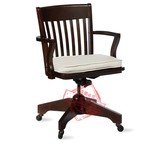 全实木书椅 软座 可升降转椅 可移动电脑椅 木质书椅办公椅 椅子