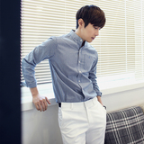 N．I．X．U冬装新款韩版男士简约条纹风设计长袖衬衫