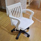 悦尚居品韩式白色田园家具书房配套转椅实木椅子升降电脑椅LS901#