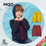 MQD童装男童外套春装马骑顿连帽拉链衫中大童长袖上衣儿童卫衣潮