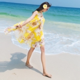 波西米亚沙滩裙短裙海边度假裙宽松大码雪纺连衣裙子女中长款