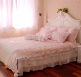 粉色韩版4四件套 全棉波点公主风纯棉被套床单床裙清新三件套包邮