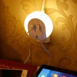 朗美科LED光控小夜灯创意手机双USB充电器床头灯插座转换器可移动