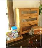 （包邮）ZAKKA原单木质收纳柜 抽屉式收纳玻璃门卧室柜（仅批发）
