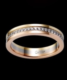 美国代购正品 Cartier/卡地亚 Trinity系列精致三色排钻结婚戒指