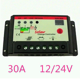 正品太阳能控制器30A/12/24V双数码管LED定时光伏发电充电器包邮