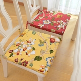 黄色全棉纯棉布艺餐椅垫 中式红木海绵坐垫欧美式椅子垫凳子垫
