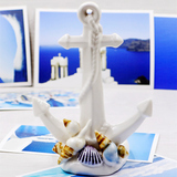 地中海装饰品陶瓷船锚烛台创意家居结婚礼物欧式客厅摆件海洋风格