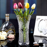 华盛玻璃批发优质富贵竹百合花加厚加重透明水培仿水晶玻璃花瓶