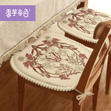 欧式提花餐桌布艺椅垫 香芋谷色品牌木凳子坐垫 刺绣布艺椅子垫子