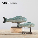 NOMO美式乡村创意工艺装饰品摆件摆设/浓郁北欧感觉的蔚蓝色的鱼
