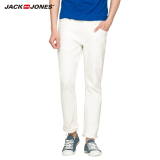 JackJones杰克琼斯夏季弹力休闲白色男士水洗牛仔裤C|216232004