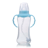 宝宝婴儿标准口径奶瓶喝奶带手柄吸管塑料PP奶瓶母婴用品硅胶奶嘴