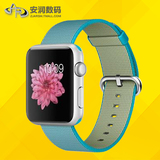 国行Apple/苹果 watch银色铝金属表壳搭配水蓝色精织尼龙表带手表