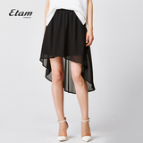 艾格 Etam 2016夏新品S不规则雪纺飘逸半身裙16011912995